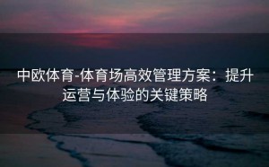 中欧体育-体育场高效管理方案:提升运营与体验的关键策略