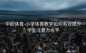 中欧体育-小学体育教学如何有效提升学生注意力水平