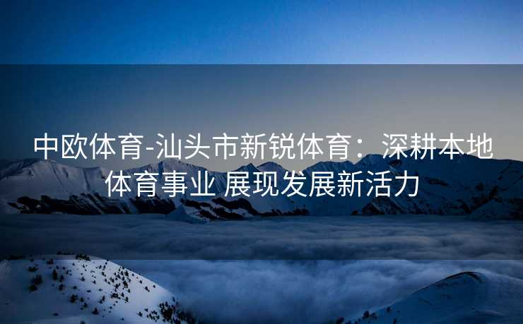 中欧体育-汕头市新锐体育：深耕本地体育事业 展现发展新活力