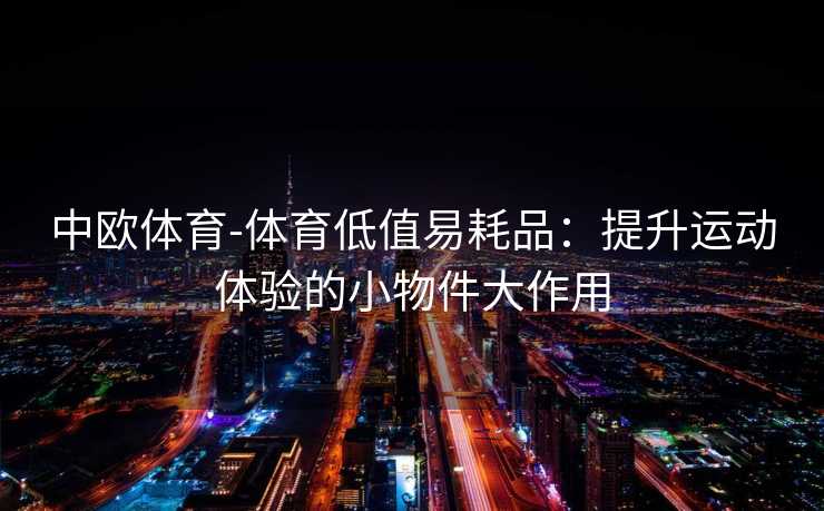中欧体育-体育低值易耗品：提升运动体验的小物件大作用