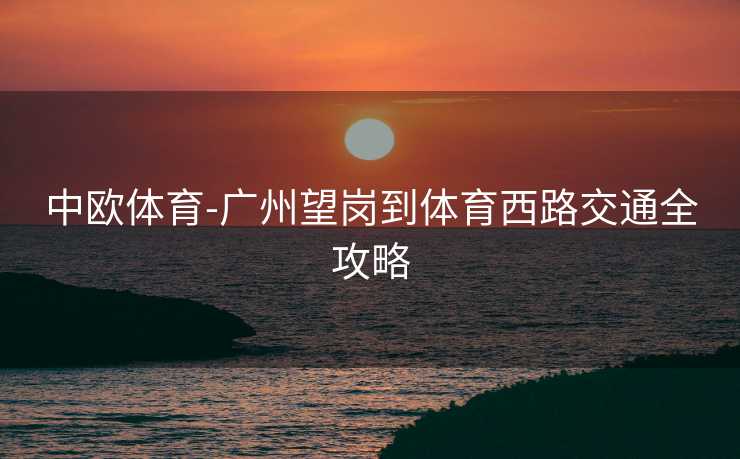 中欧体育-广州望岗到体育西路交通全攻略