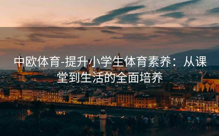 中欧体育-提升小学生体育素养：从课堂到生活的全面培养