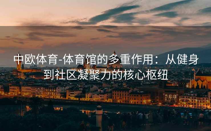 中欧体育-体育馆的多重作用：从健身到社区凝聚力的核心枢纽