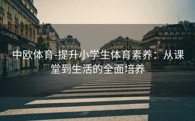 中欧体育-提升小学生体育素养：从课堂到生活的全面培养