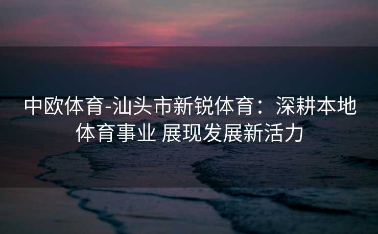 中欧体育-汕头市新锐体育：深耕本地体育事业 展现发展新活力