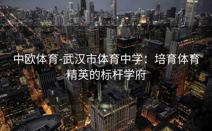 中欧体育-武汉市体育中学：培育体育精英的标杆学府