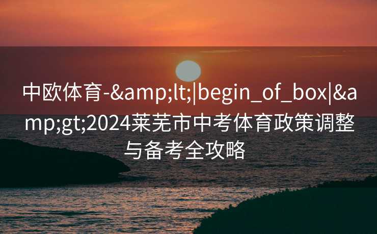 中欧体育-&lt;|begin_of_box|&gt;2024莱芜市中考体育政策调整与备考全攻略  