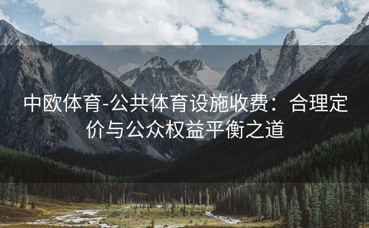 中欧体育-公共体育设施收费：合理定价与公众权益平衡之道