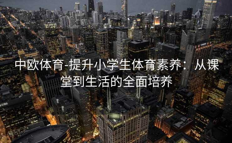 中欧体育-提升小学生体育素养：从课堂到生活的全面培养