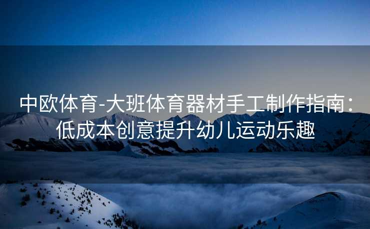 中欧体育-大班体育器材手工制作指南：低成本创意提升幼儿运动乐趣