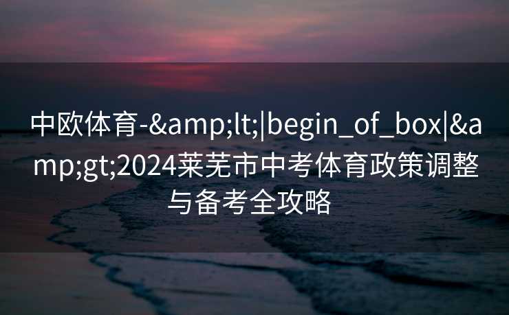 中欧体育-&lt;|begin_of_box|&gt;2024莱芜市中考体育政策调整与备考全攻略  