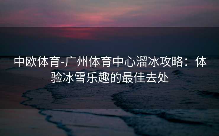 中欧体育-广州体育中心溜冰攻略：体验冰雪乐趣的最佳去处