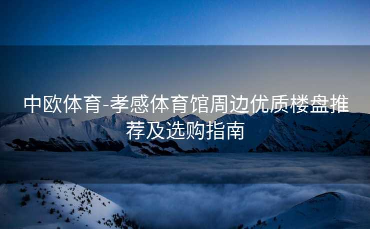 中欧体育-孝感体育馆周边优质楼盘推荐及选购指南
