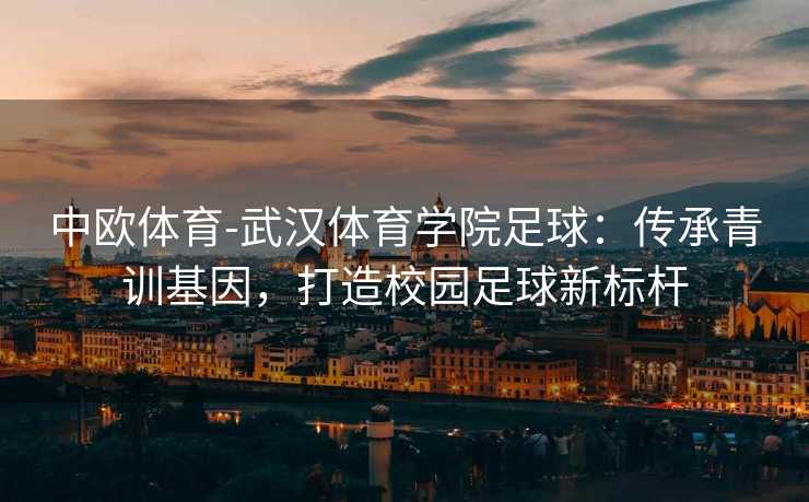 中欧体育-武汉体育学院足球：传承青训基因，打造校园足球新标杆