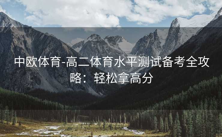 中欧体育-高二体育水平测试备考全攻略：轻松拿高分