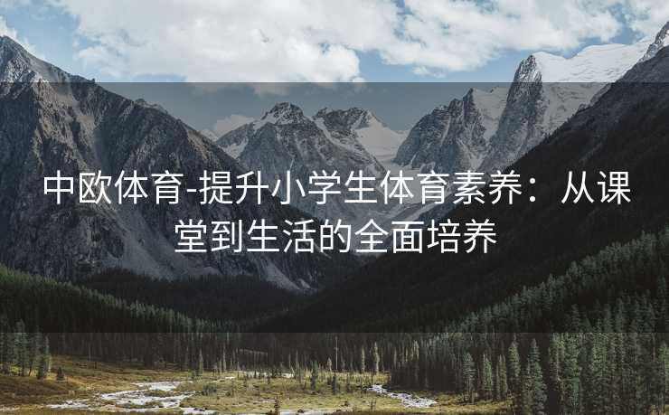 中欧体育-提升小学生体育素养：从课堂到生活的全面培养