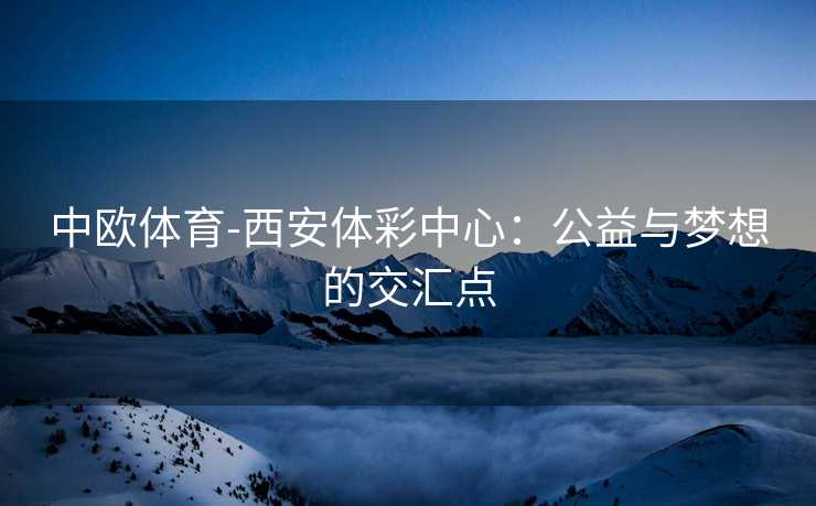 中欧体育-西安体彩中心：公益与梦想的交汇点
