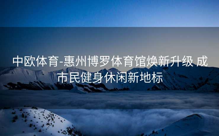 中欧体育-惠州博罗体育馆焕新升级 成市民健身休闲新地标