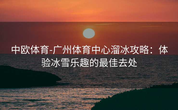 中欧体育-广州体育中心溜冰攻略：体验冰雪乐趣的最佳去处