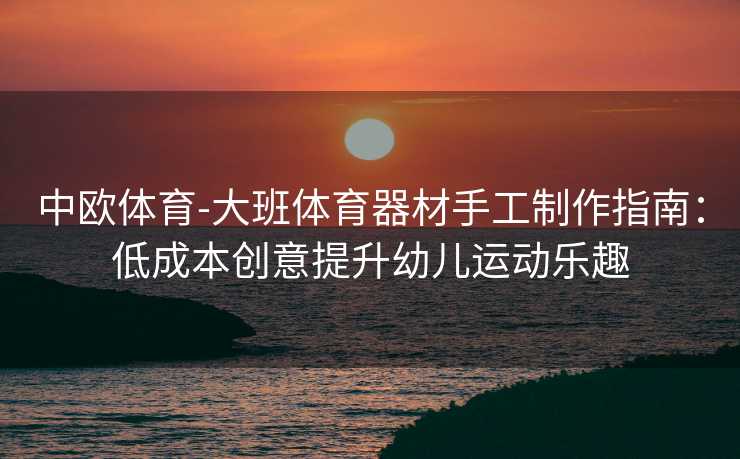 中欧体育-大班体育器材手工制作指南：低成本创意提升幼儿运动乐趣