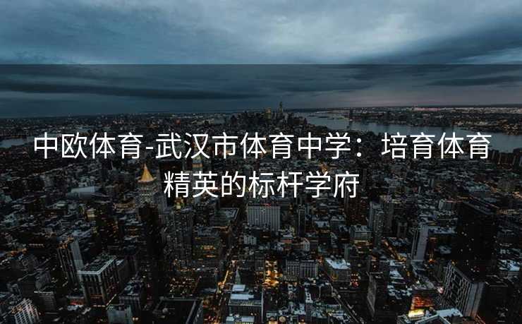 中欧体育-武汉市体育中学：培育体育精英的标杆学府