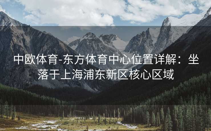 中欧体育-东方体育中心位置详解：坐落于上海浦东新区核心区域