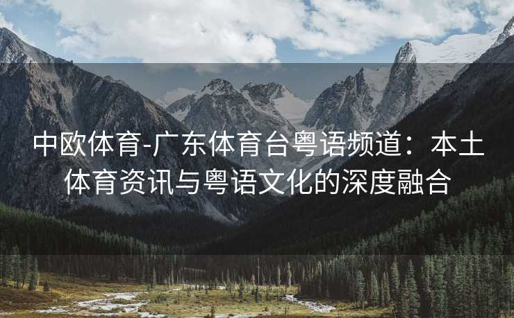 中欧体育-广东体育台粤语频道：本土体育资讯与粤语文化的深度融合