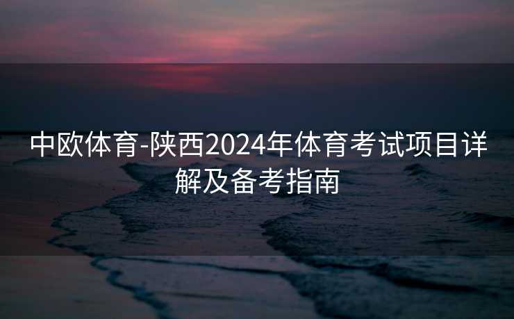 中欧体育-陕西2024年体育考试项目详解及备考指南