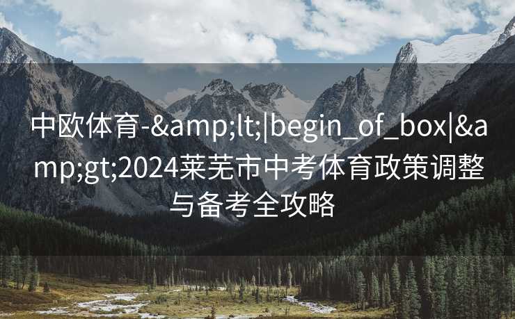 中欧体育-&lt;|begin_of_box|&gt;2024莱芜市中考体育政策调整与备考全攻略  