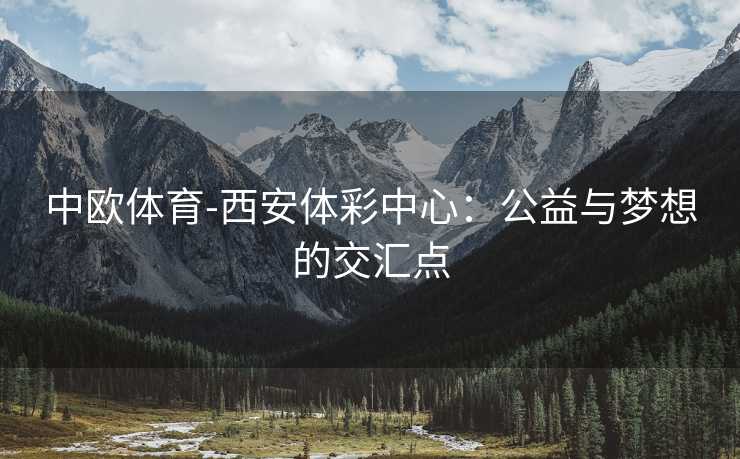 中欧体育-西安体彩中心：公益与梦想的交汇点