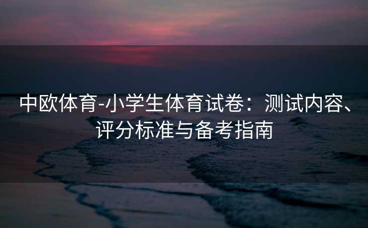 中欧体育-小学生体育试卷：测试内容、评分标准与备考指南