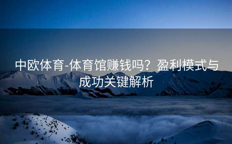 中欧体育-体育馆赚钱吗？盈利模式与成功关键解析
