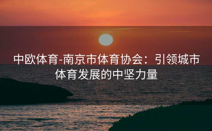 中欧体育-南京市体育协会：引领城市体育发展的中坚力量