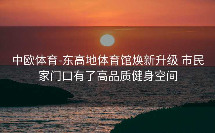 中欧体育-东高地体育馆焕新升级 市民家门口有了高品质健身空间