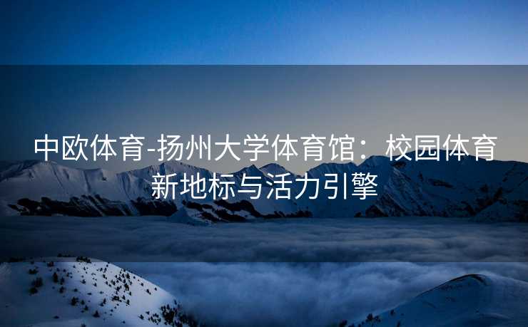 中欧体育-扬州大学体育馆：校园体育新地标与活力引擎