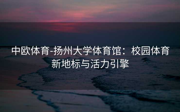 中欧体育-扬州大学体育馆：校园体育新地标与活力引擎