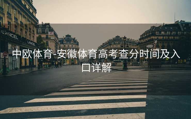 中欧体育-安徽体育高考查分时间及入口详解