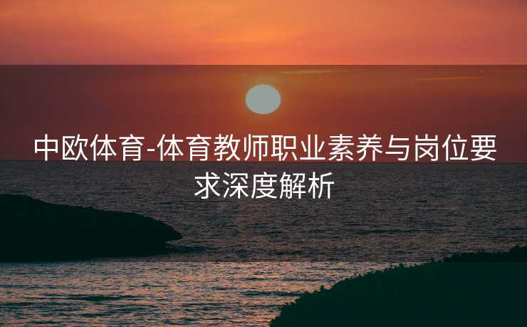 中欧体育-体育教师职业素养与岗位要求深度解析