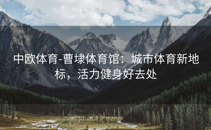 中欧体育-曹埭体育馆：城市体育新地标，活力健身好去处
