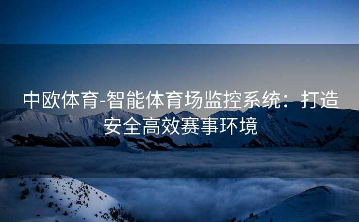中欧体育-智能体育场监控系统：打造安全高效赛事环境