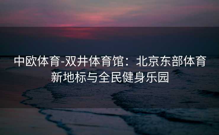中欧体育-双井体育馆：北京东部体育新地标与全民健身乐园