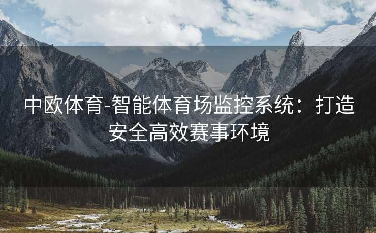 中欧体育-智能体育场监控系统：打造安全高效赛事环境