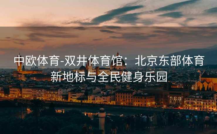 中欧体育-双井体育馆：北京东部体育新地标与全民健身乐园